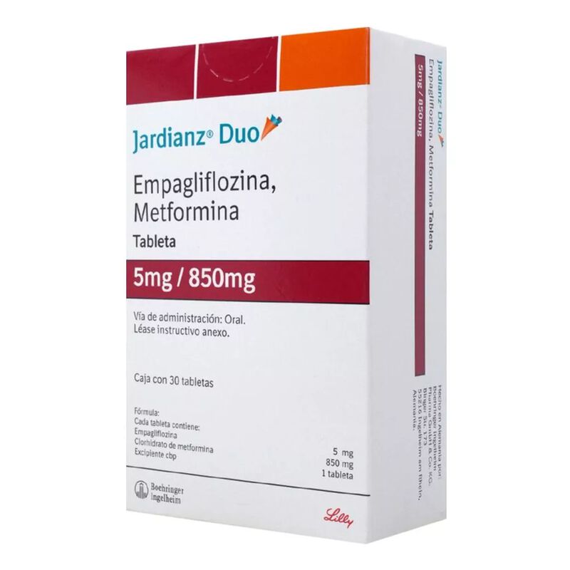 Jardianz Duo Tableta 5 Mg/850 Mg, 30 Tabletas image number null