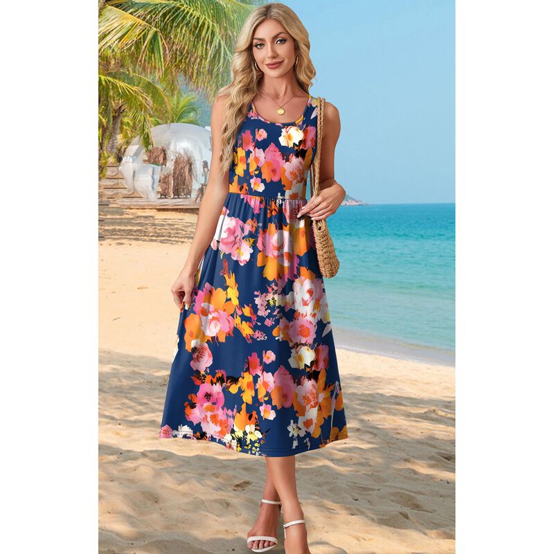 Vestido Wiholl Sin Mangas Midi Floral 2XL image number null