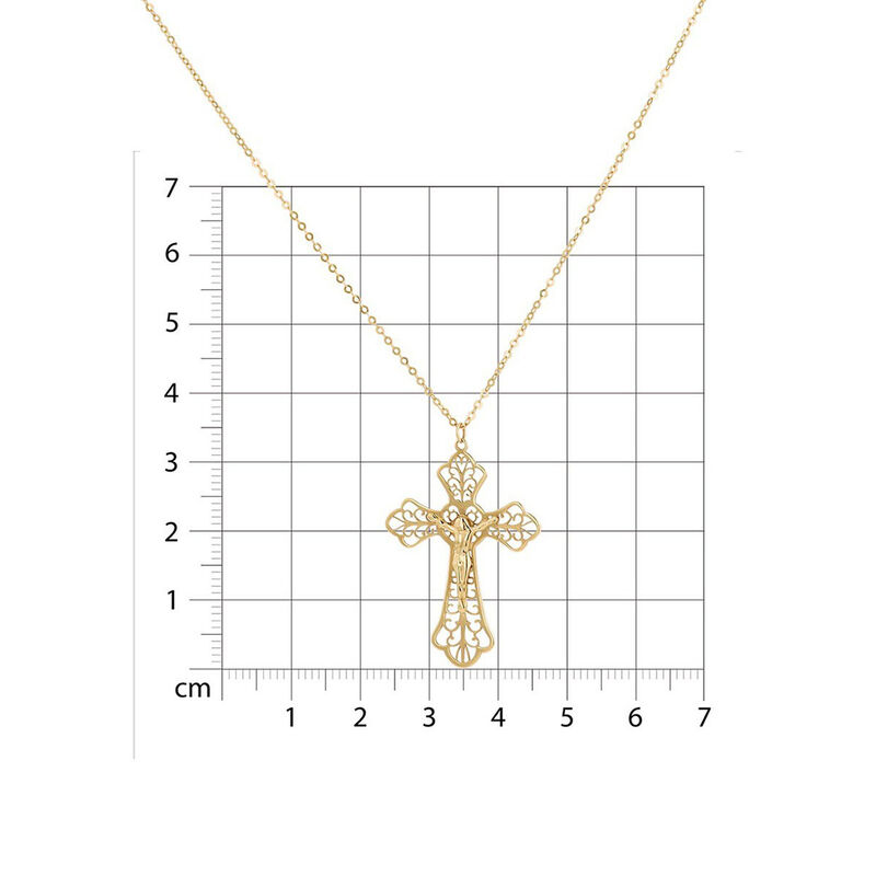 Crucifijo  3 Cm De Oro Amarillo Con Cadena 14K ... image number null