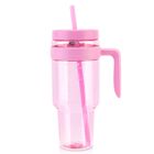 Vaso Tumbler Cafezi De 1500 ml Pl&aacute;stico Transparente Con Pajillas
