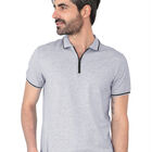 Playera Casual Cuello Con Cierre Hombre Gris Roosevelt C370