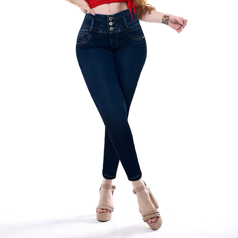 Jeans Mujer Super Skinny Azul Medio Tiro Medio image number null