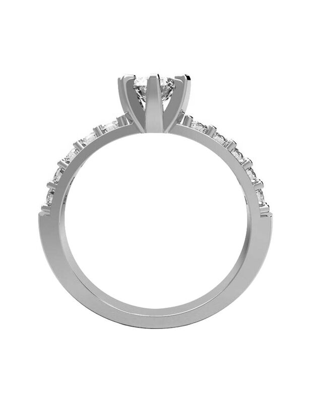 Anillo de Compromiso de 14K con Diamante de Lab... image number null