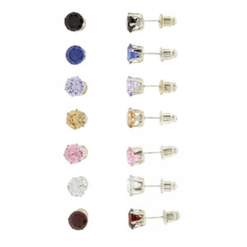 Pack de 7 Pares de Aretes Multicolor en Baño de... image number null