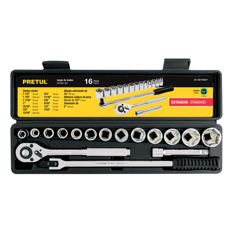 Juego de 16 Herramientas 1/2' Std para Mec&aacute;nico... image number null