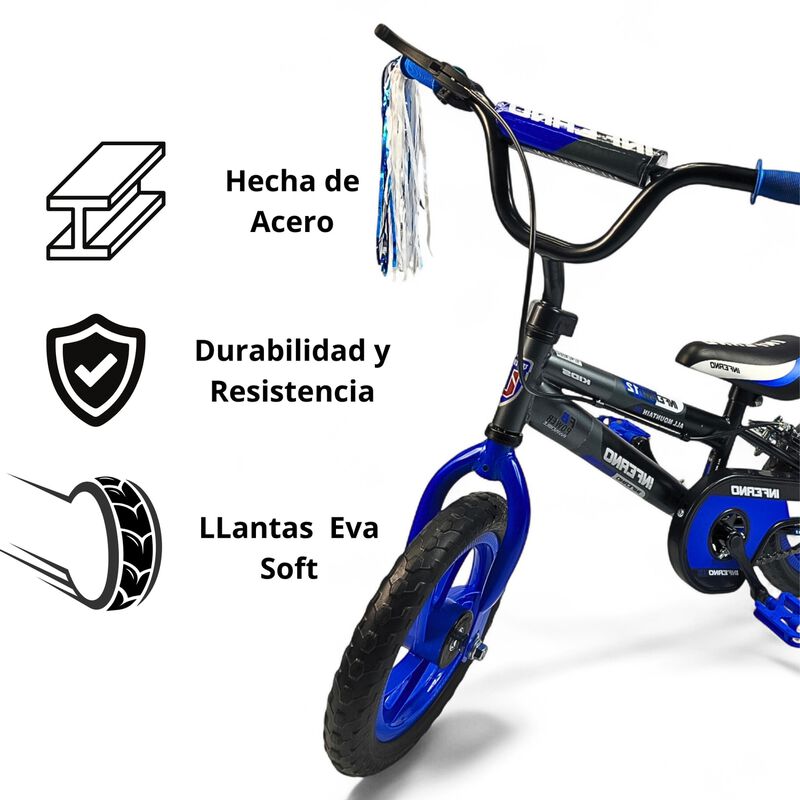 Bicicleta Infantil Rodada 12 Con Ruedas De Apoy... image number null