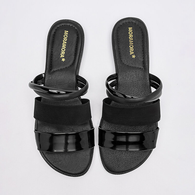Moramora sandalia piso para mujer negro cod 140... image number null