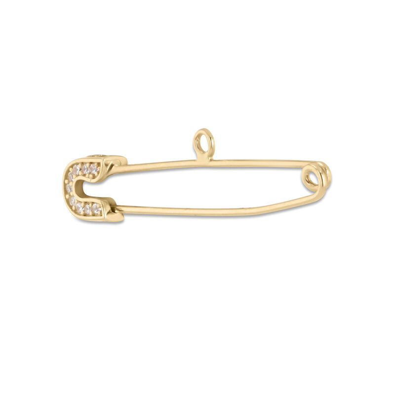 Seguro De Oro Amarillo De 14k Con Zirconias image number null