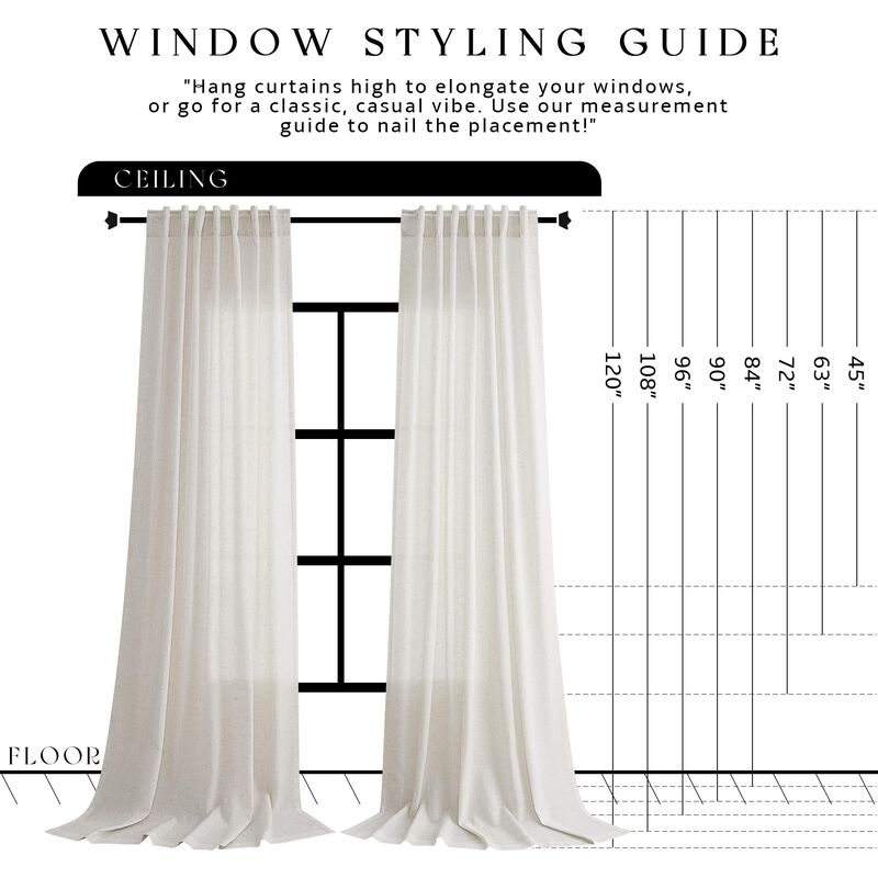 Cortinas Jowels 213 cm Lino 2 Paneles Blanco Ro... image number null