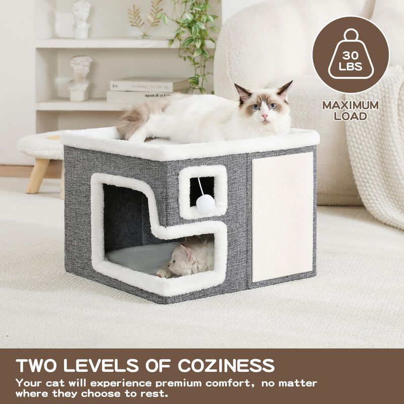 Casa Para Gatos Crispedia 42x42x33 Cm Gris Pleg... image number null