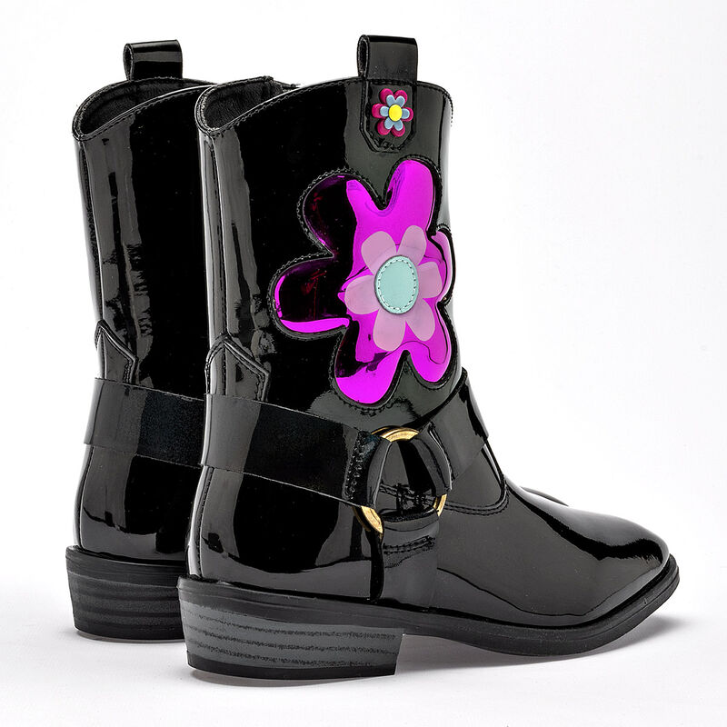 Karsten bota tac&oacute;n para ni&ntilde;a  negro charol fius... image number null