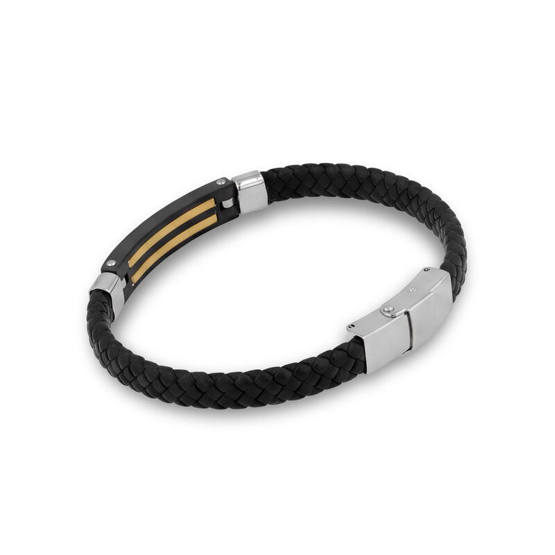 Pulsera De Acero En Color Blanco Y Negro Con Pi... image number null