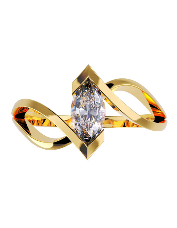 Anillo de Compromiso en Oro de 10K con Circonia... image number null