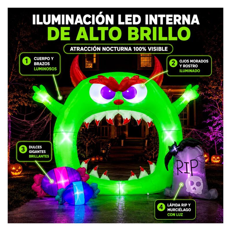 Inflable Halloween Arco Monstruo Boca Gigante 3... image number null
