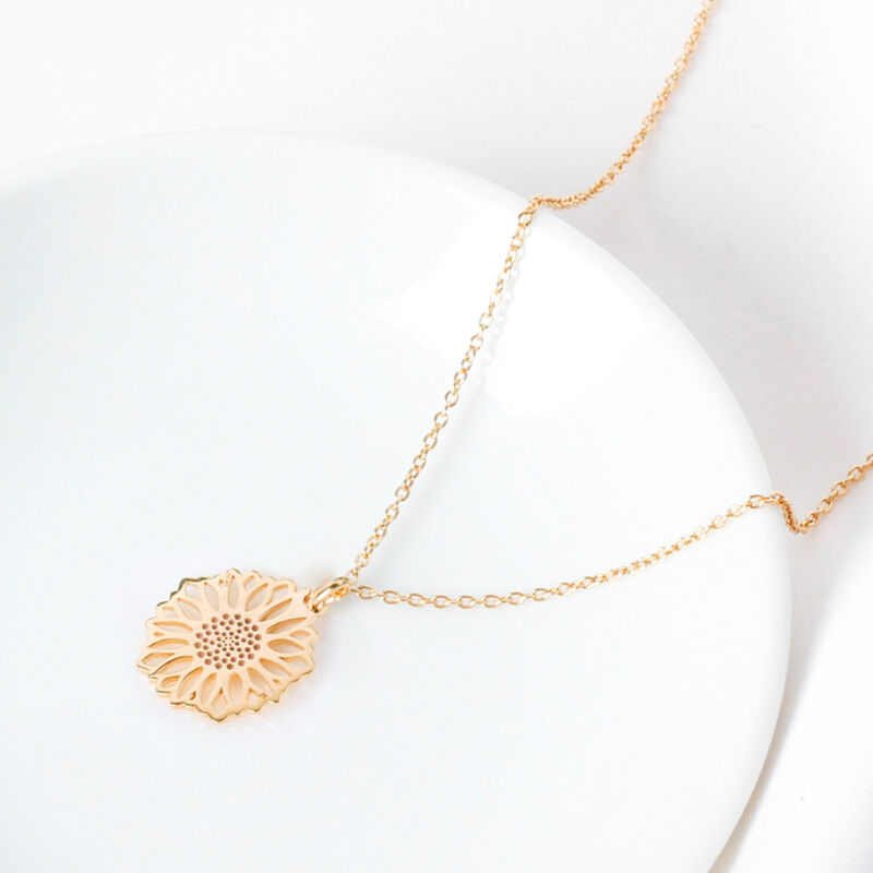 Dije Girasol Mini de Plata con Ba&ntilde;o de Oro Con ... image number null