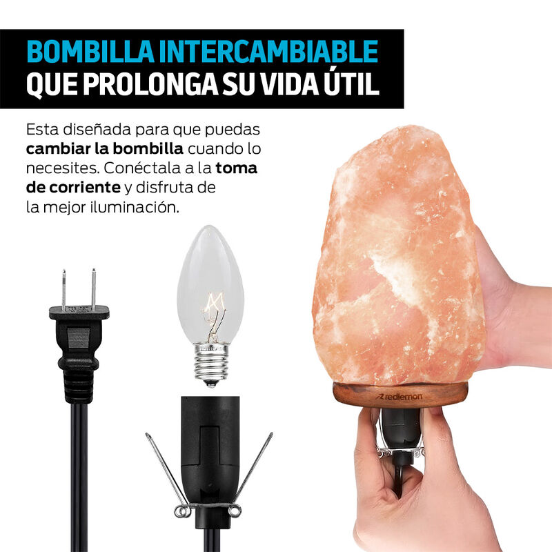 L&aacute;mpara de Sal Rosa Himalaya Luz Ajustable 2 a ... image number null