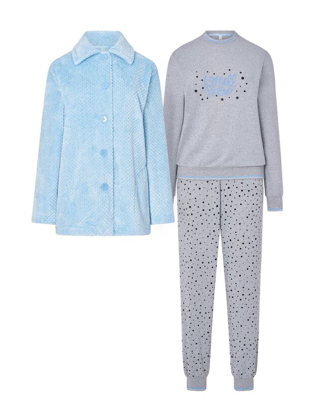 Conjunto de Tres Piezas Jacquard Gris image number null