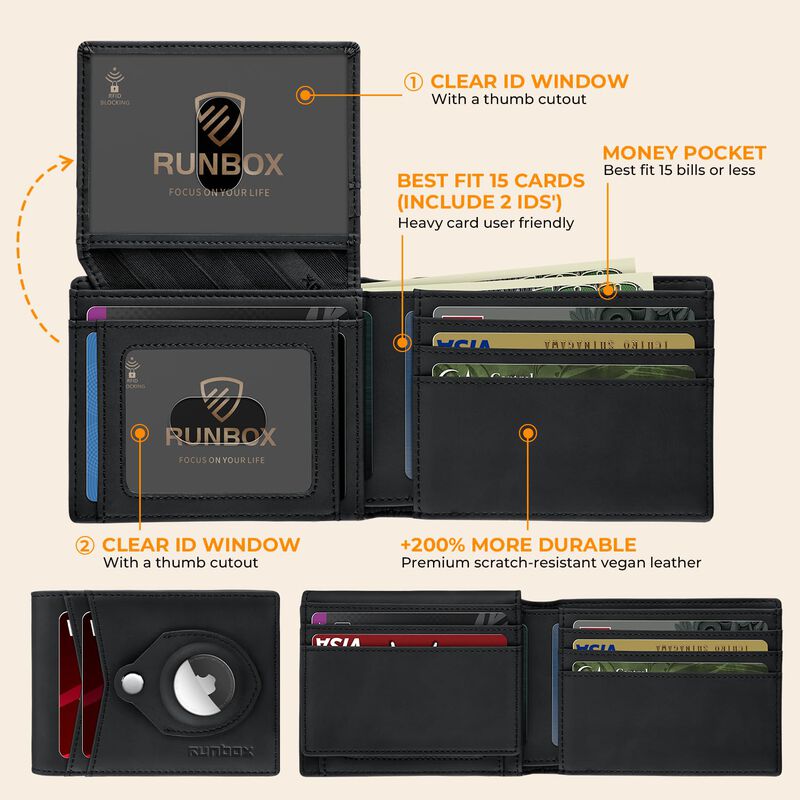 Cartera Runbox Slim De Cuero Con Soporte Para A... image number null