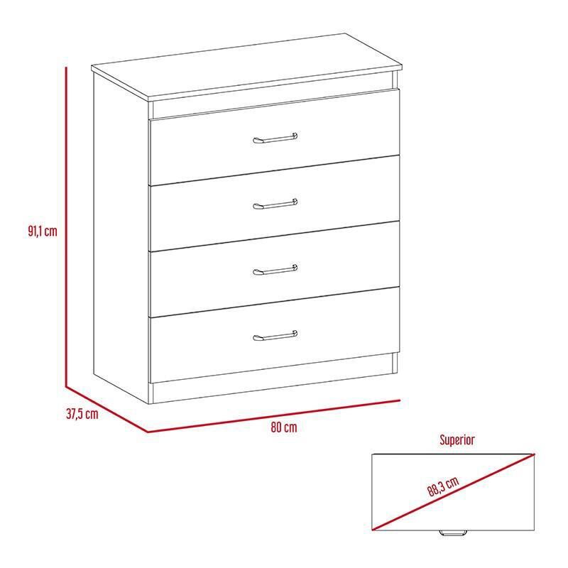 C&oacute;moda Organizador Marino Beige y Blanco con Cu... image number null