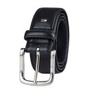 Cintur&oacute;n Casual Tommy Hilfiger Para Hombre Negro Con Logotipo, Talla 38