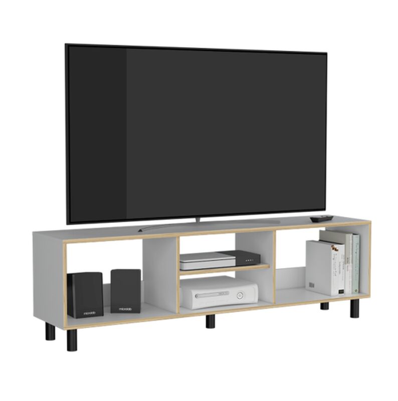 Mesa Para Tv Tunez Blanco Y Caf&eacute; Claro Para Tel... image number null