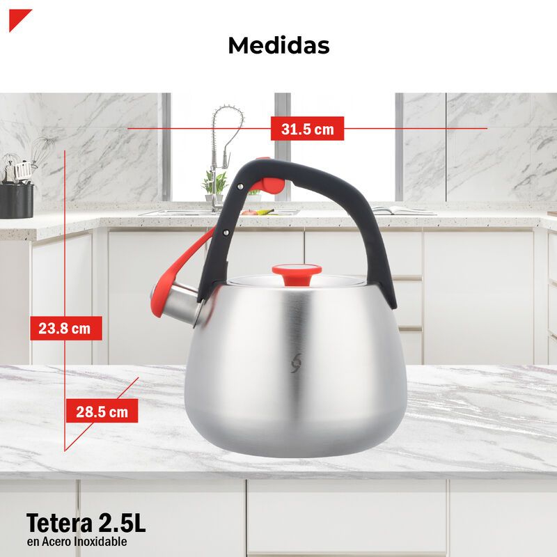 Tetera De 2.5 Litros De Capacidad Acero Inox 30... image number null