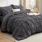 Juego De Ropa De Cama Bedsure, Tama&ntilde;o Completo, 7 Piezas, Gris Oscuro Con Edred&oacute;n