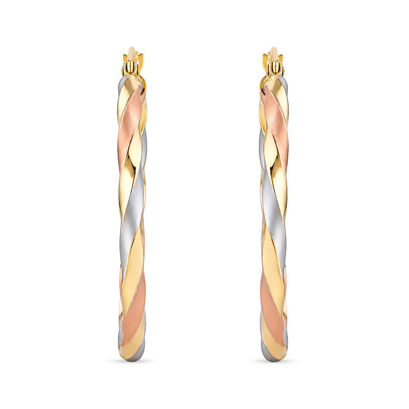 Arracadas De Oro Florentino 14k (30mm Aprox) image number null
