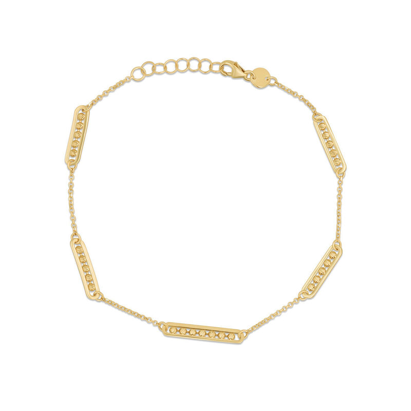 Pulsera De Oro Amarillo 14k (18.5 Cm + 2 Cm Ext... image number null