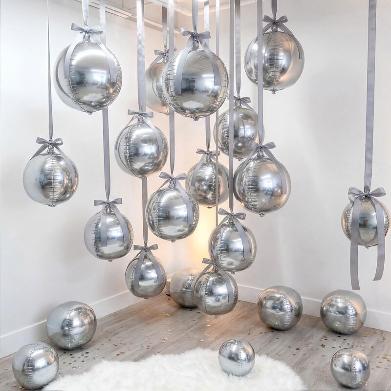 Globos Jolliludo 56 cm/38 cm/25 cm Plateado &ndash; P... image number null