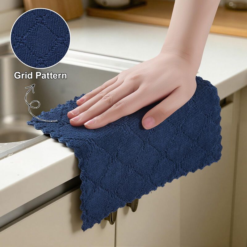 Pa&ntilde;os de Cocina Homaxy - Pack de 12, Azul Marin... image number null