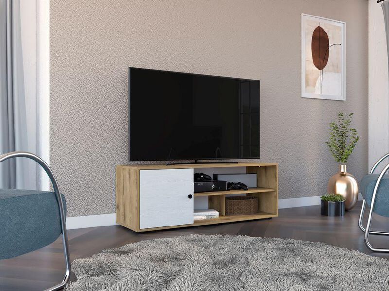 Mesa Para Tv Noah Macadamia y Blanco para Tv De... image number null