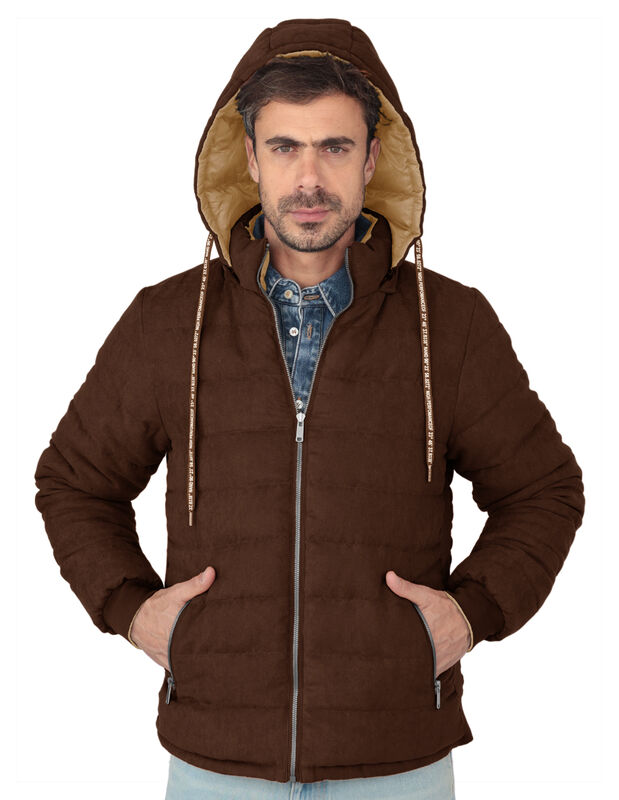 Chamarra Reversible Caballero Capitonada Gorro ... image number null