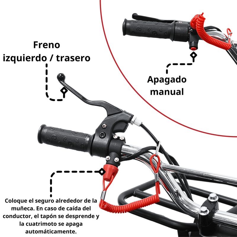 Cuatrimoto a Gasolina 49cc 2T Suspensi&oacute;n de Res... image number null