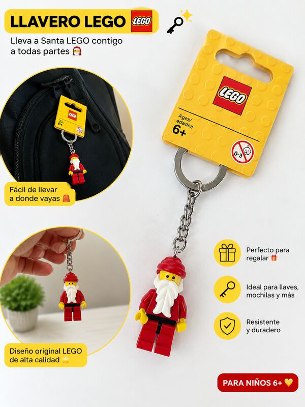Lego Llavero Santa Claus Original Pap&aacute; Noel Key... image number null