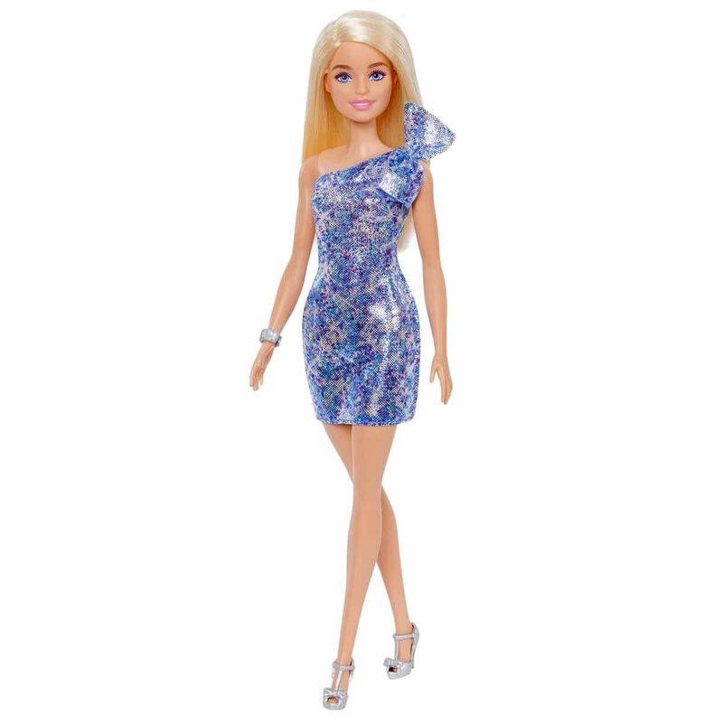 Mu&ntilde;eca Barbie Glitz Mattel Con Vestido Azul, Ta... image number null