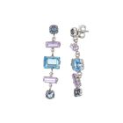 Aretes De Plata Con Piedras De Colores