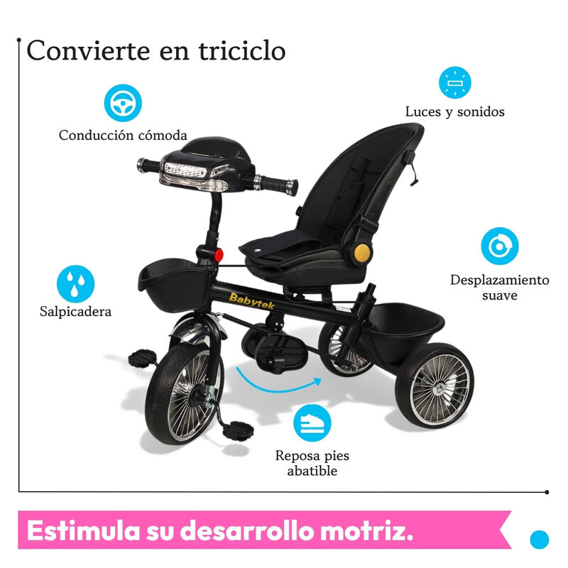 Triciclo Infantil Evolutivo Carriola Para Beb&eacute; ... image number null