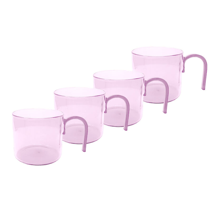 Set 4 Tazas Cristal Rosa Ideen 280 Ml image number null