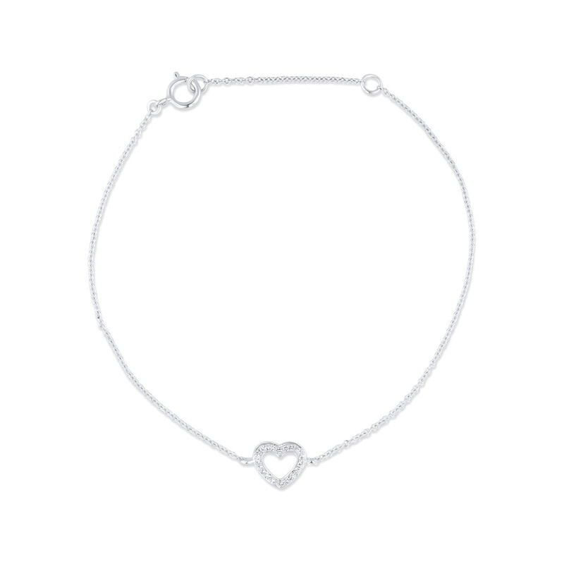 Pulsera&nbsp; Oro Blanco 14k Con 5 Pts De Diamante image number null