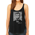 Tank Top Holgado Word Art Para Mujer - Abraham Lincoln &middot; Gettysburg Address- Negro
