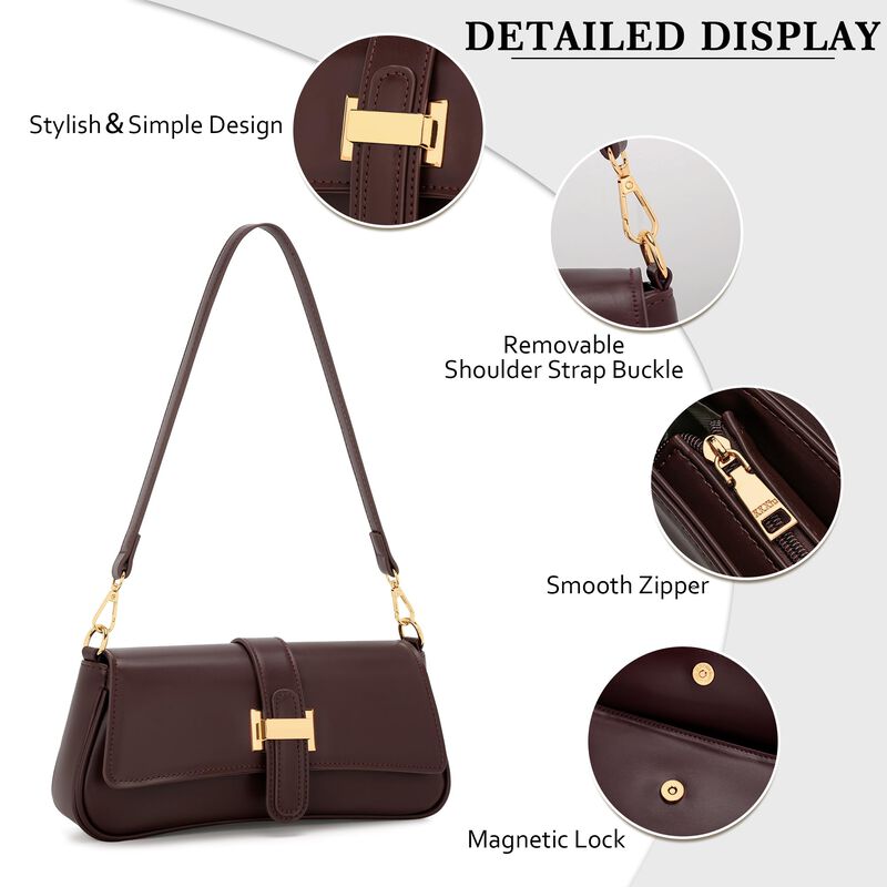 Bolso Kkxiu 28 cm Caf&eacute; Peque&ntilde;o Hobo Y Clutch image number null