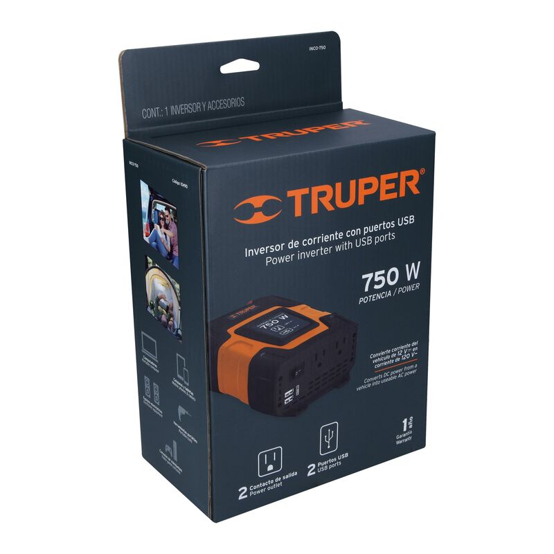 Inversor de Corriente de 750 W Truper image number null