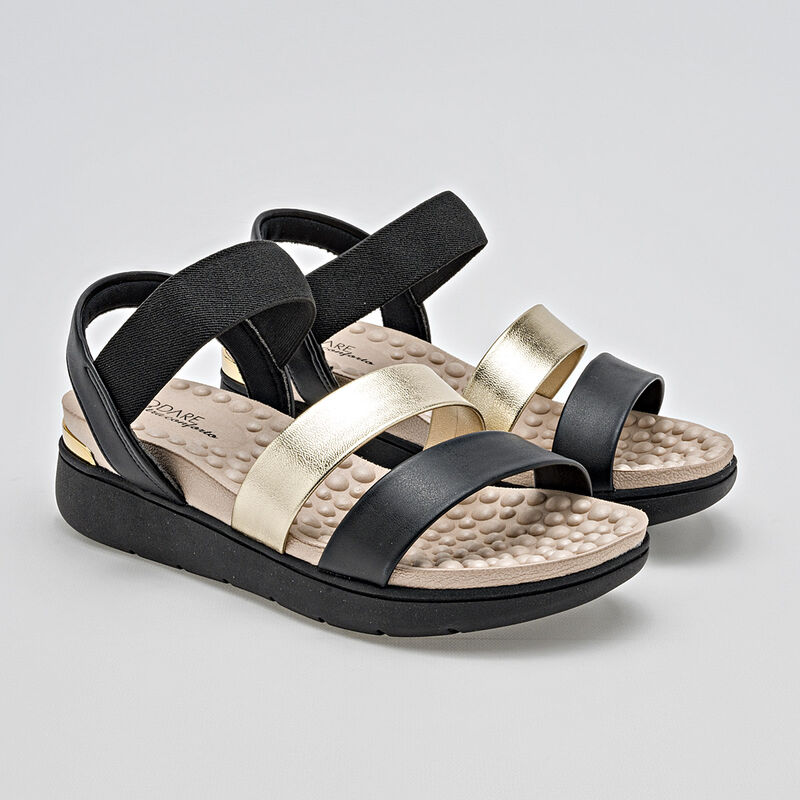 Modare Sandalia para mujer negro dorado, import... image number null