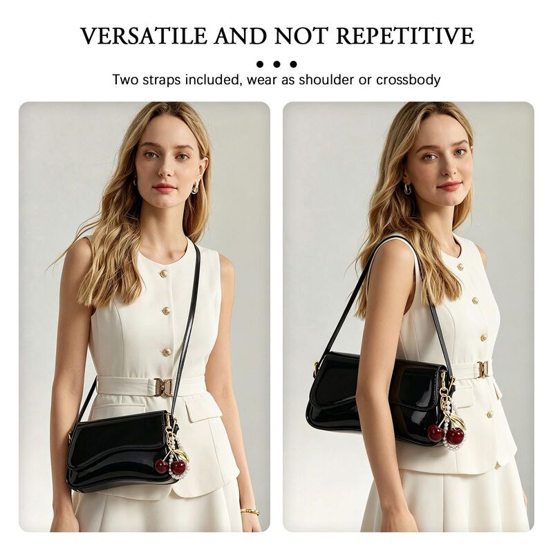 Bolso Aoir Hobo Con Colgante De Cereza Y Correa... image number null