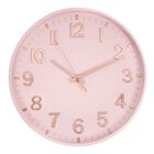 Reloj De Pared Hzdhclh Rosa De 30 Cm, Funciona Con Pilas, Silencioso, No Hace Tictac