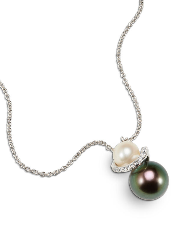 Gargantilla Oro Blanco 14k Con 6 Pts Diamante Y... image number null