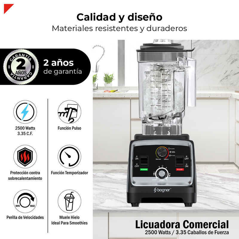 Bogner Licuadora Comercial 2500W 2L Trit&aacute;n BSB0... image number null
