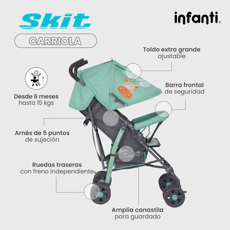Carriola de Bast&oacute;n Skit Safari Verde image number null
