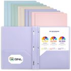 Carpeta De Archivo Gnl Pack De 10, Pastel, 2 Bolsillos, 3 Ganchos